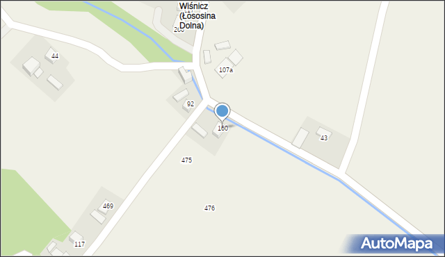 Łososina Dolna, Łososina Dolna, 160, mapa Łososina Dolna