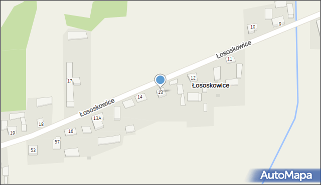 Łososkowice, Łososkowice, 13, mapa Łososkowice
