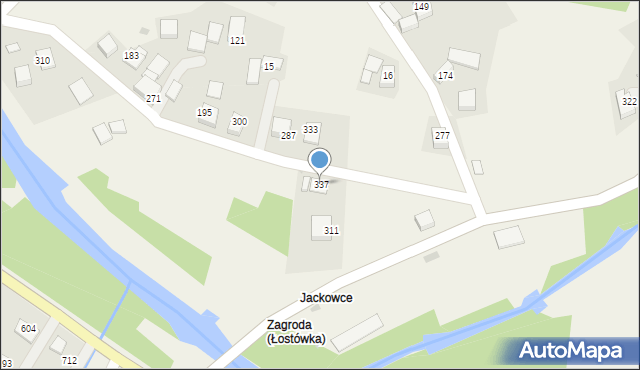 Łostówka, Łostówka, 337, mapa Łostówka