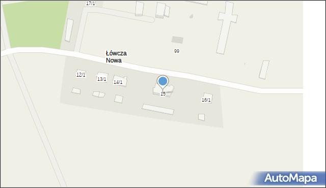 Łówcza, Łówcza, 15, mapa Łówcza