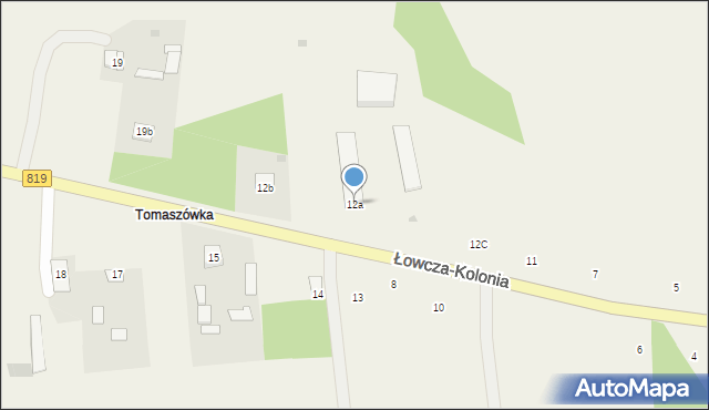 Łowcza-Kolonia, Łowcza-Kolonia, 12a, mapa Łowcza-Kolonia