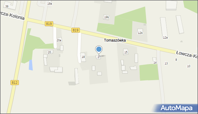 Łowcza-Kolonia, Łowcza-Kolonia, 17, mapa Łowcza-Kolonia