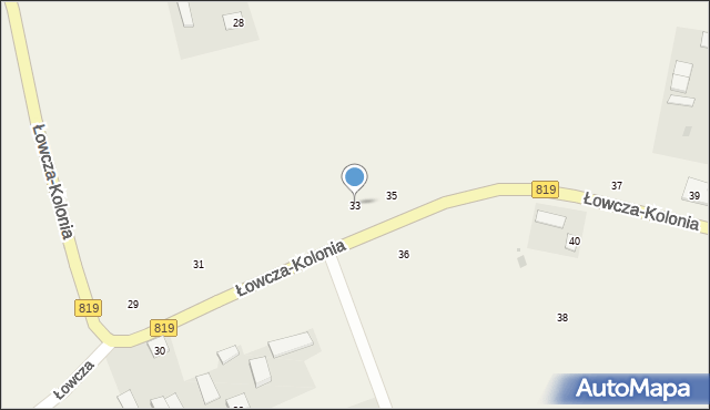 Łowcza-Kolonia, Łowcza-Kolonia, 33, mapa Łowcza-Kolonia