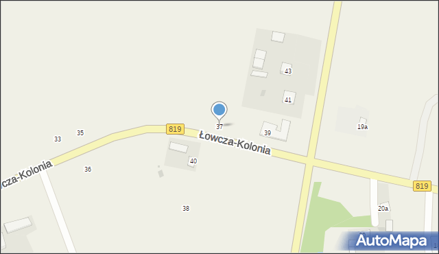 Łowcza-Kolonia, Łowcza-Kolonia, 37, mapa Łowcza-Kolonia