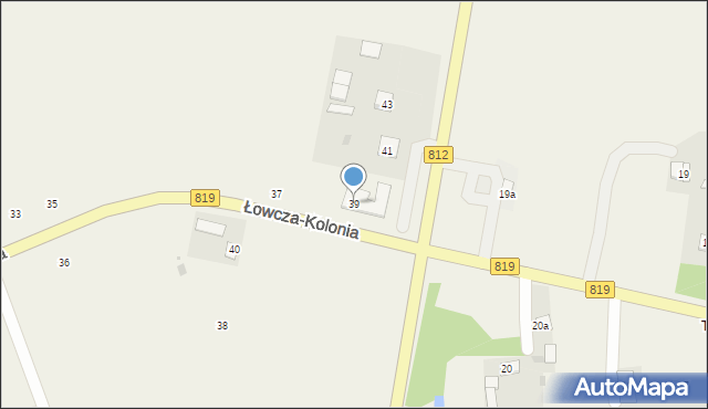 Łowcza-Kolonia, Łowcza-Kolonia, 39, mapa Łowcza-Kolonia