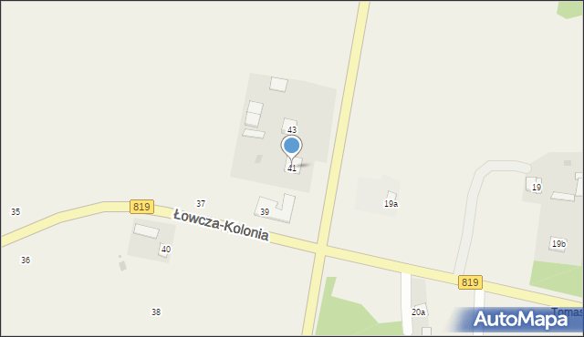 Łowcza-Kolonia, Łowcza-Kolonia, 41, mapa Łowcza-Kolonia