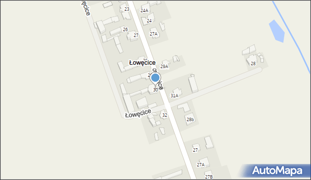 Łowęcice, Łowęcice, 30, mapa Łowęcice