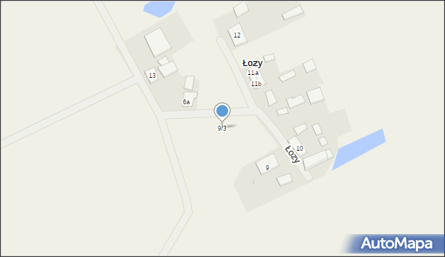 Łozy, Łozy, 9/3, mapa Łozy