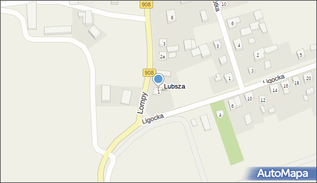 Lubsza, Lompy Józefa, 1, mapa Lubsza