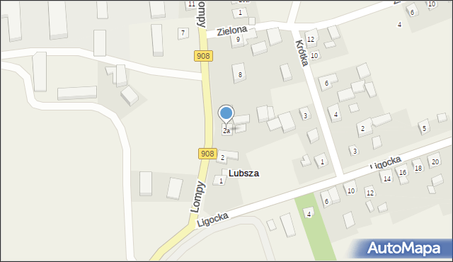 Lubsza, Lompy Józefa, 2a, mapa Lubsza