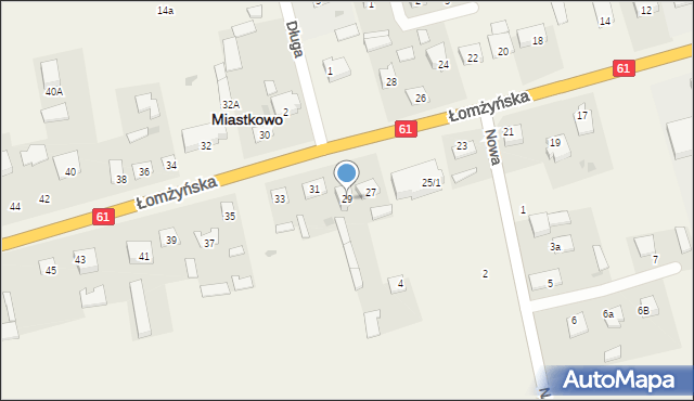 Miastkowo, Łomżyńska, 29, mapa Miastkowo