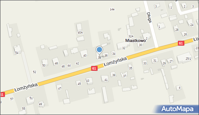 Miastkowo, Łomżyńska, 38, mapa Miastkowo