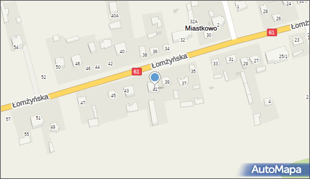 Miastkowo, Łomżyńska, 41, mapa Miastkowo