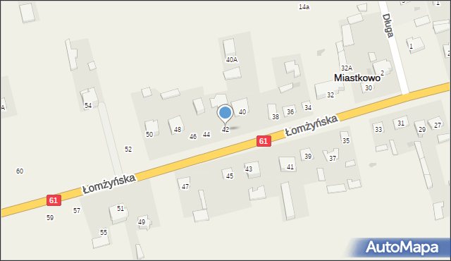 Miastkowo, Łomżyńska, 42, mapa Miastkowo