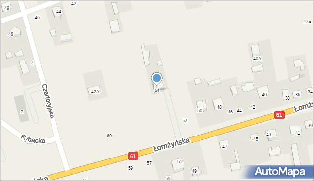 Miastkowo, Łomżyńska, 54, mapa Miastkowo