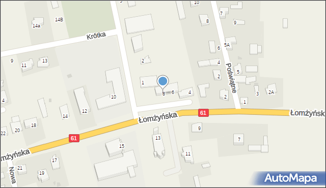 Miastkowo, Łomżyńska, 8, mapa Miastkowo
