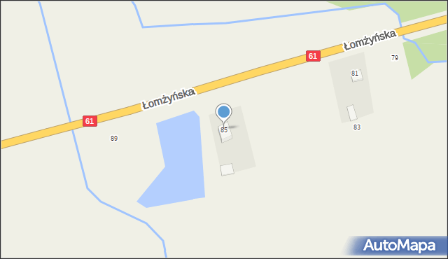 Miastkowo, Łomżyńska, 85, mapa Miastkowo