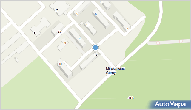 Mirosławiec Górny, Lotnictwa Polskiego, 14, mapa Mirosławiec Górny