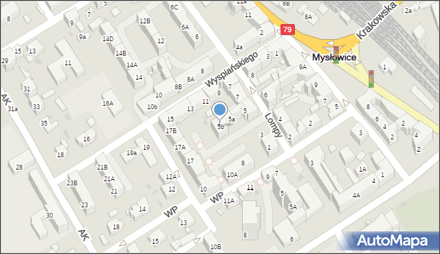 Mysłowice, Lompy Józefa, 5b, mapa Mysłowice