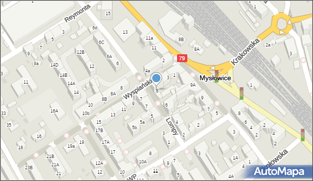 Mysłowice, Lompy Józefa, 8, mapa Mysłowice