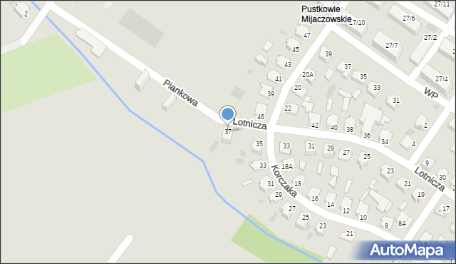 Myszków, Lotnicza, 37, mapa Myszków