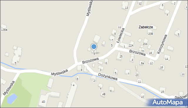 Nowy Sącz, Łowiecka, 3, mapa Nowego Sącza