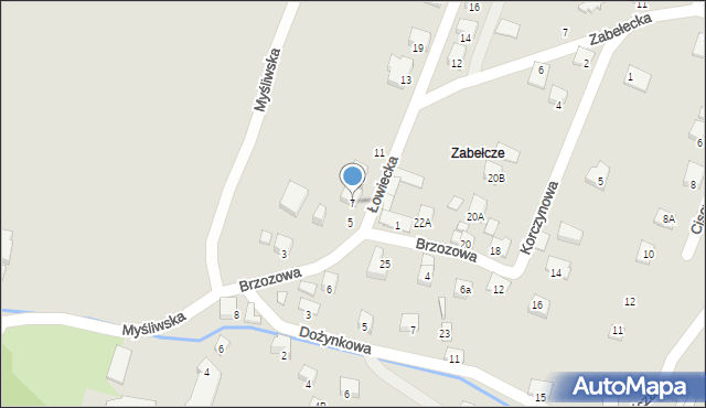 Nowy Sącz, Łowiecka, 7, mapa Nowego Sącza