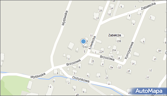 Nowy Sącz, Łowiecka, 7a, mapa Nowego Sącza