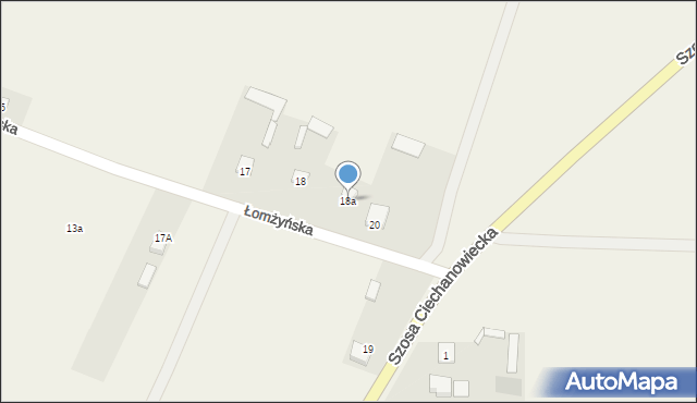 Nur, Łomżyńska, 18a, mapa Nur