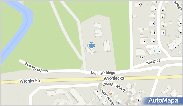 Oborniki, Łopatyńskiego Konstantego, 1, mapa Oborniki