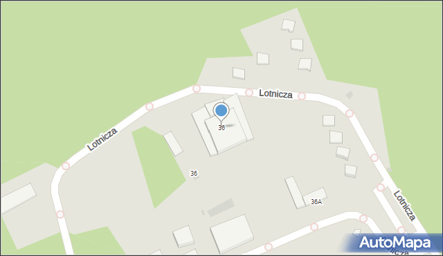 Olsztyn, Lotnicza, 36, mapa Olsztyna