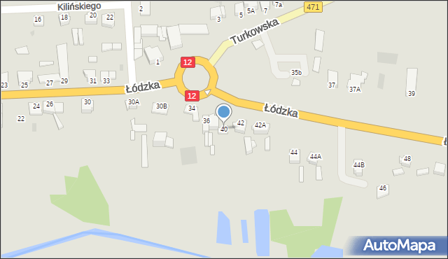 Opatówek, Łódzka, 40, mapa Opatówek