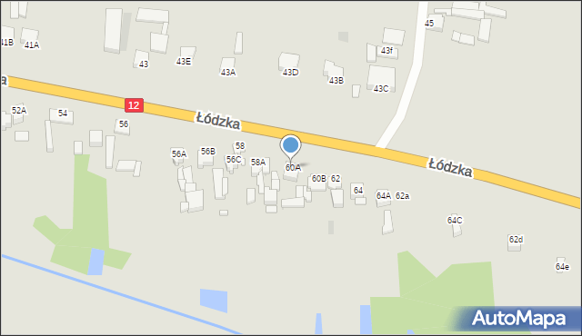 Opatówek, Łódzka, 60A, mapa Opatówek