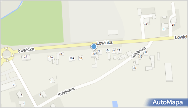 Piątek, Łowicka, 20, mapa Piątek