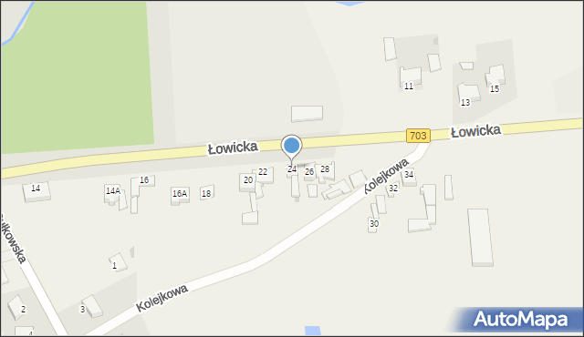 Piątek, Łowicka, 24, mapa Piątek