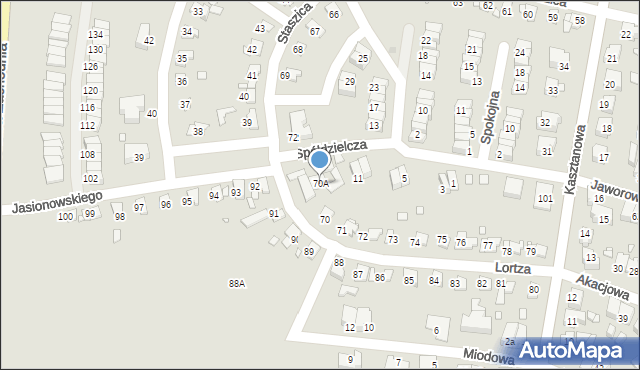 Piekary Śląskie, Lortza Jana, 70A, mapa Piekary Śląskie