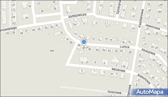 Piekary Śląskie, Lortza Jana, 87, mapa Piekary Śląskie
