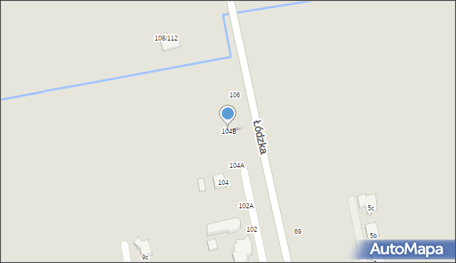 Piotrków Trybunalski, Łódzka, 104B, mapa Piotrków Trybunalski