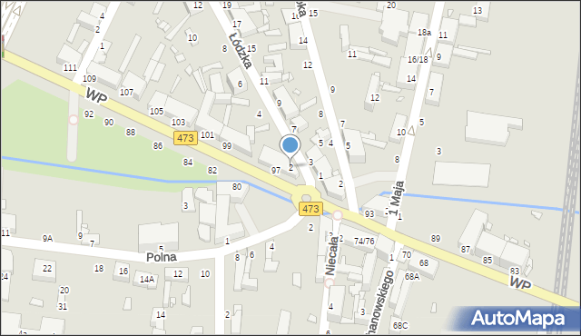 Piotrków Trybunalski, Łódzka, 2, mapa Piotrków Trybunalski