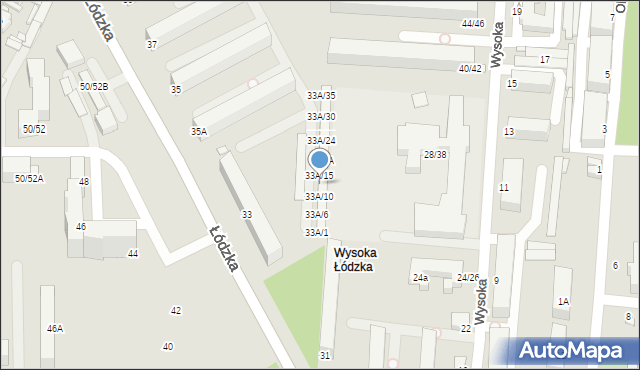 Piotrków Trybunalski, Łódzka, 33A/13, mapa Piotrków Trybunalski