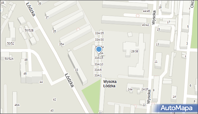 Piotrków Trybunalski, Łódzka, 33A/16, mapa Piotrków Trybunalski