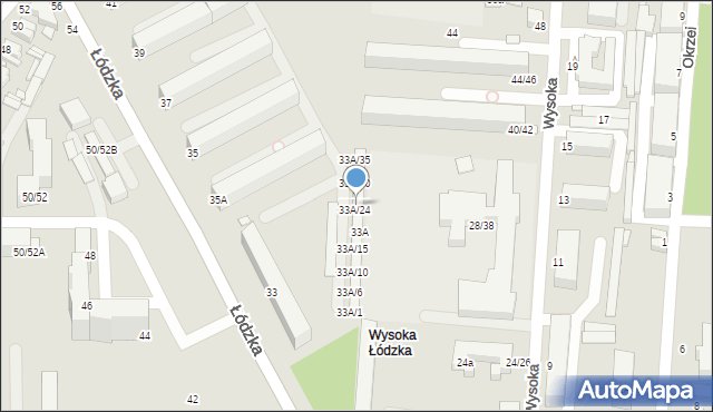 Piotrków Trybunalski, Łódzka, 33A/25, mapa Piotrków Trybunalski