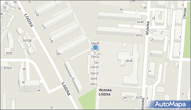 Piotrków Trybunalski, Łódzka, 33A/26, mapa Piotrków Trybunalski