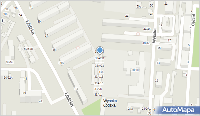 Piotrków Trybunalski, Łódzka, 33A/30, mapa Piotrków Trybunalski