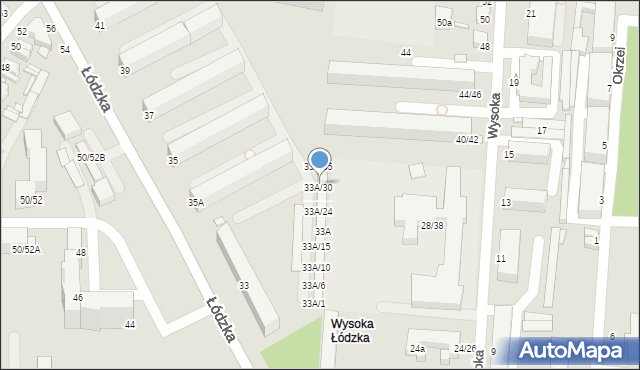 Piotrków Trybunalski, Łódzka, 33A/31, mapa Piotrków Trybunalski