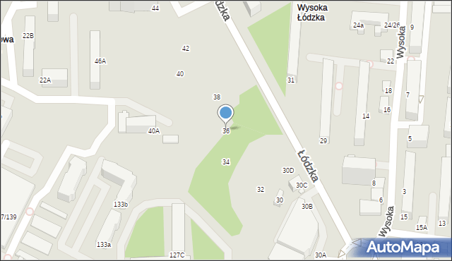 Piotrków Trybunalski, Łódzka, 36, mapa Piotrków Trybunalski