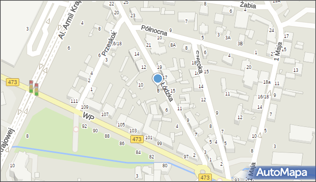 Piotrków Trybunalski, Łódzka, 8, mapa Piotrków Trybunalski