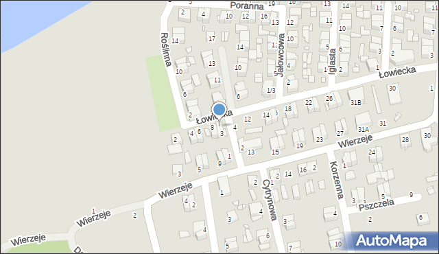 Piotrków Trybunalski, Łowiecka, 10, mapa Piotrków Trybunalski