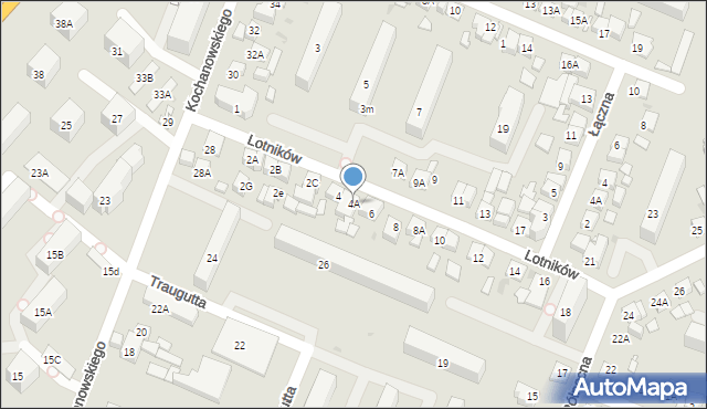 Płock, Lotników, 4A, mapa Płock