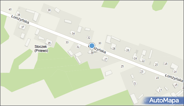 Pniewo, Łomżyńska, 29, mapa Pniewo